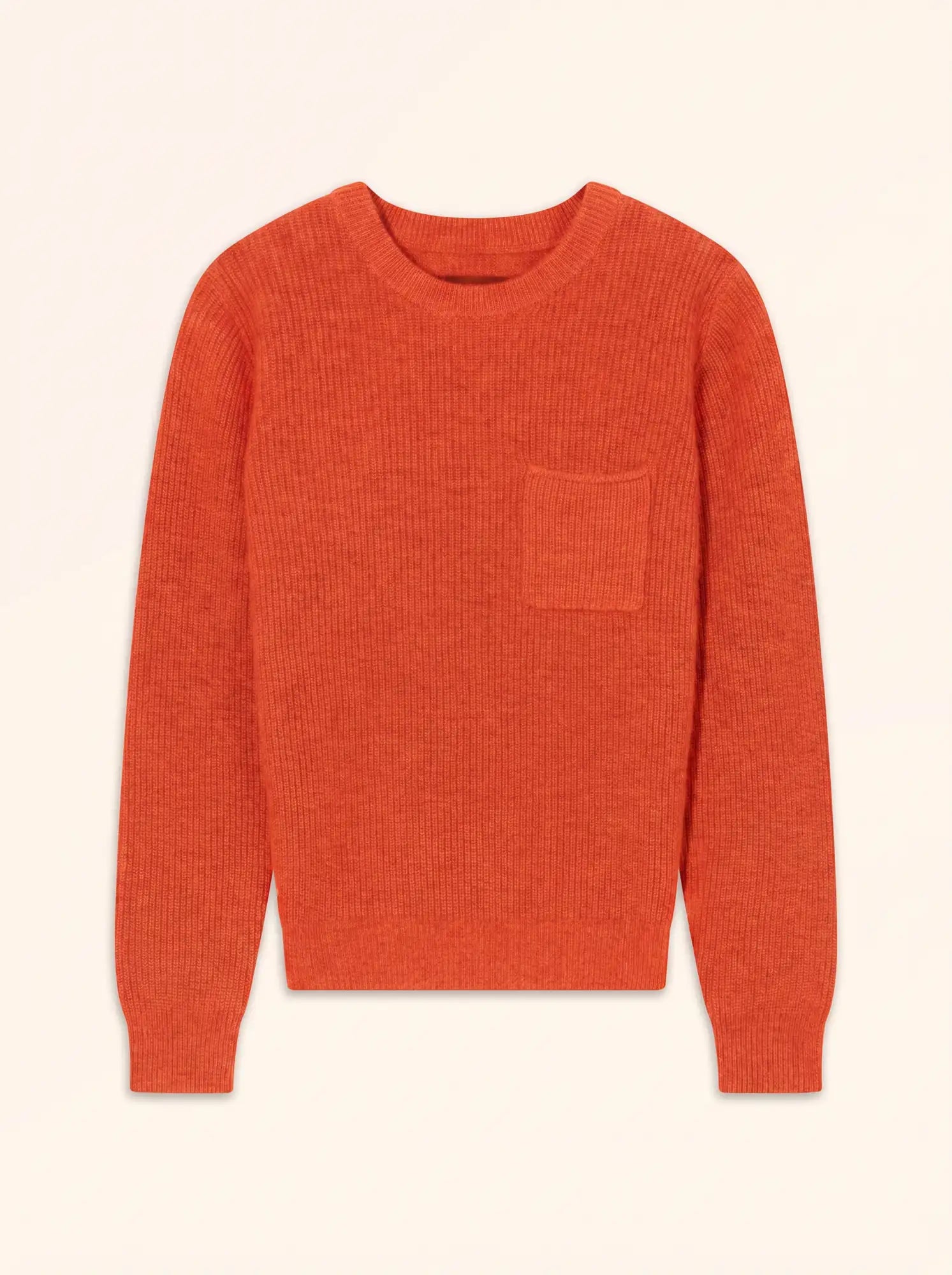 HANK Pull Col Rond Orange