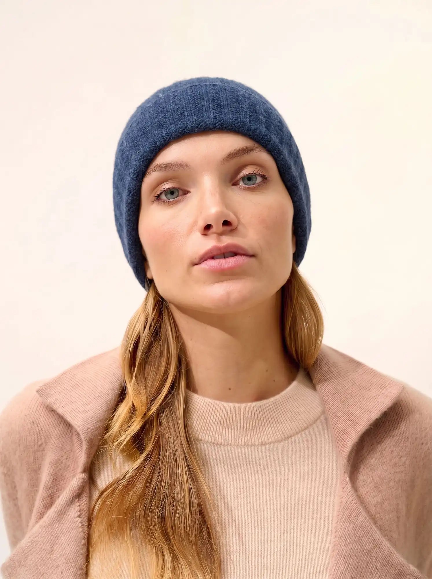 JIN Bonnet 6 Fils Bleu Denim