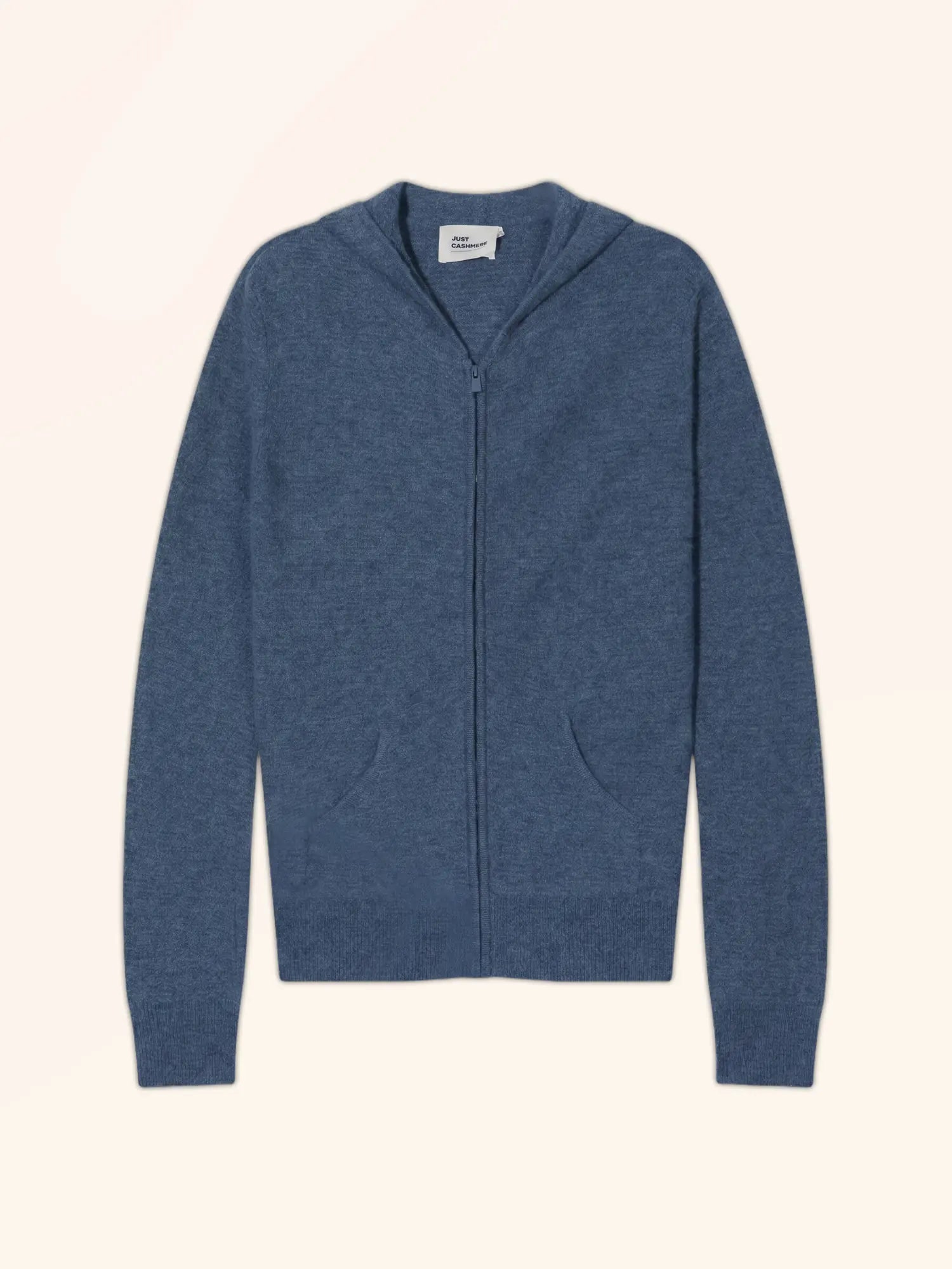 TINA Gilet Zippé Capuche Bleu Denim