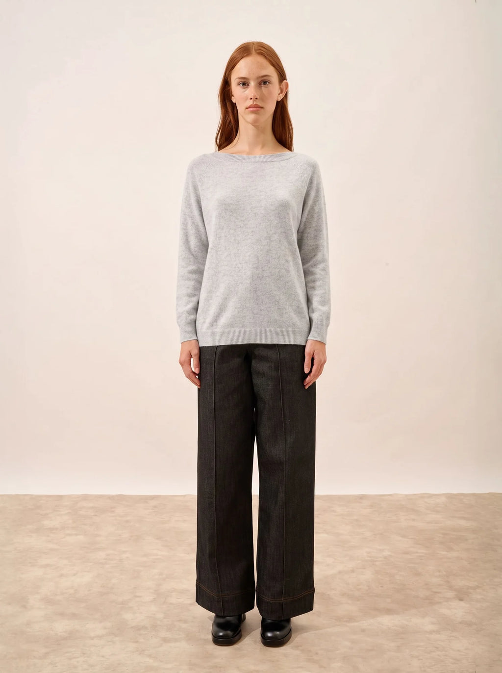 REBECCA Pull Chauve Souris Gris Perle Chiné