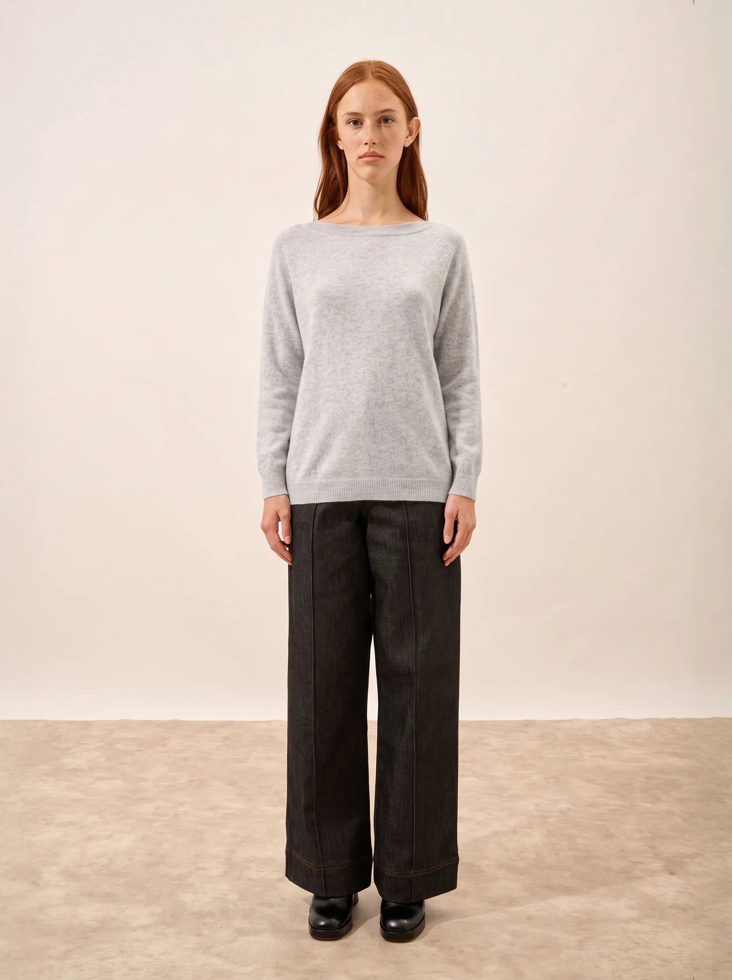 REBECCA Pull Chauve Souris Gris Perle Chiné