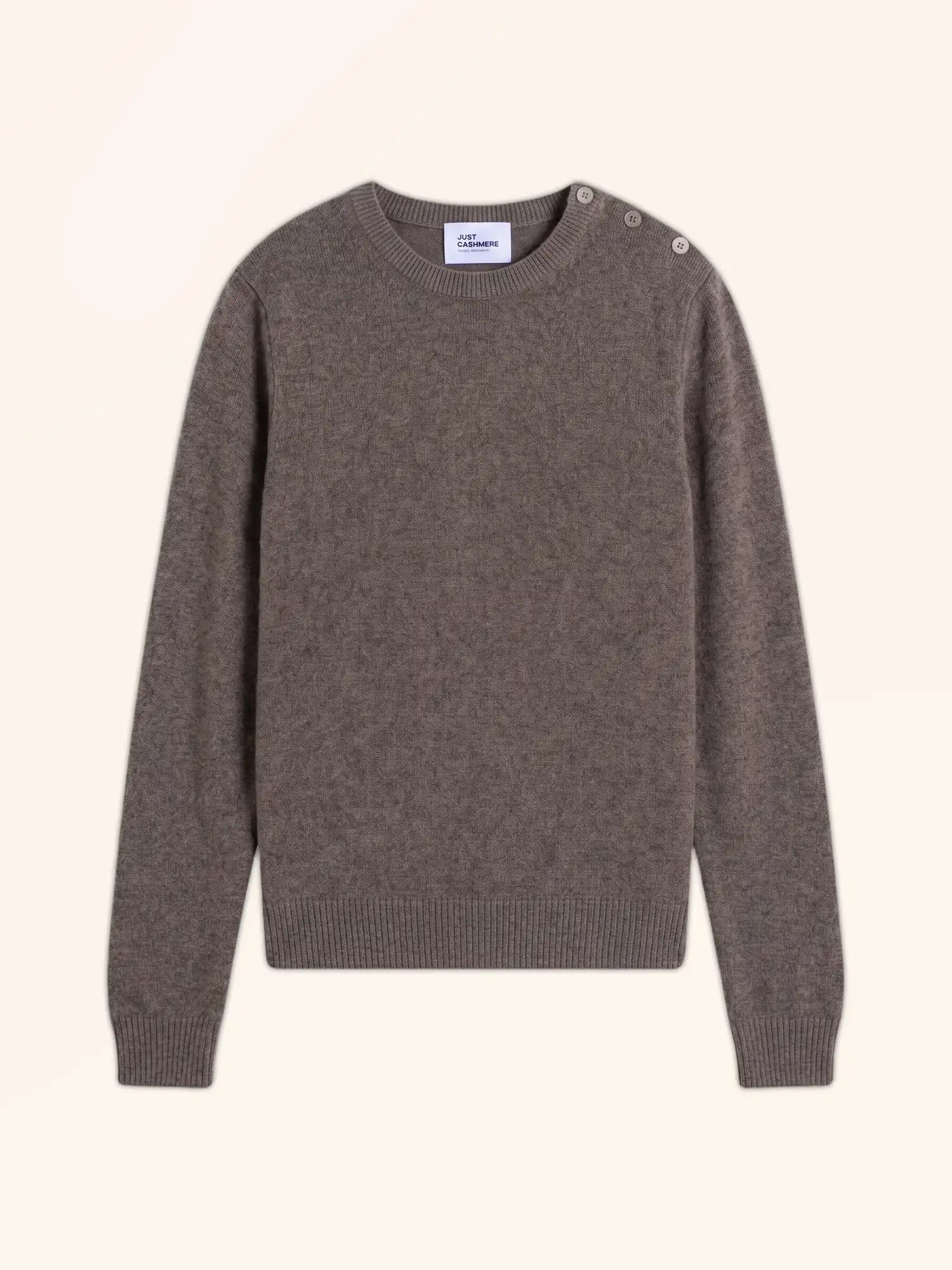 ORELIEN Pull Col Rond Marin Taupe Chiné