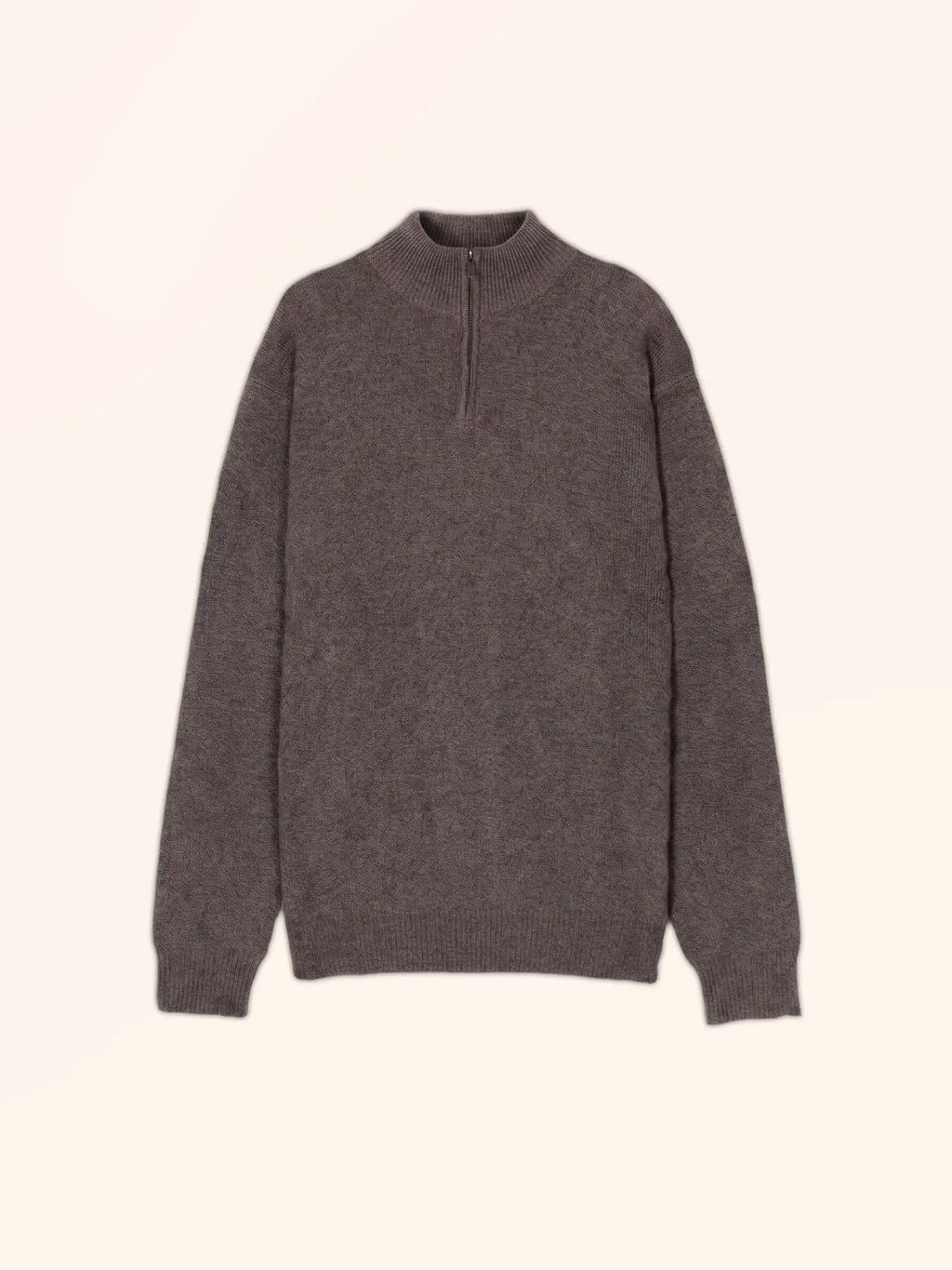 LEONIE Pull Camionneur 4 Fils Taupe Chiné