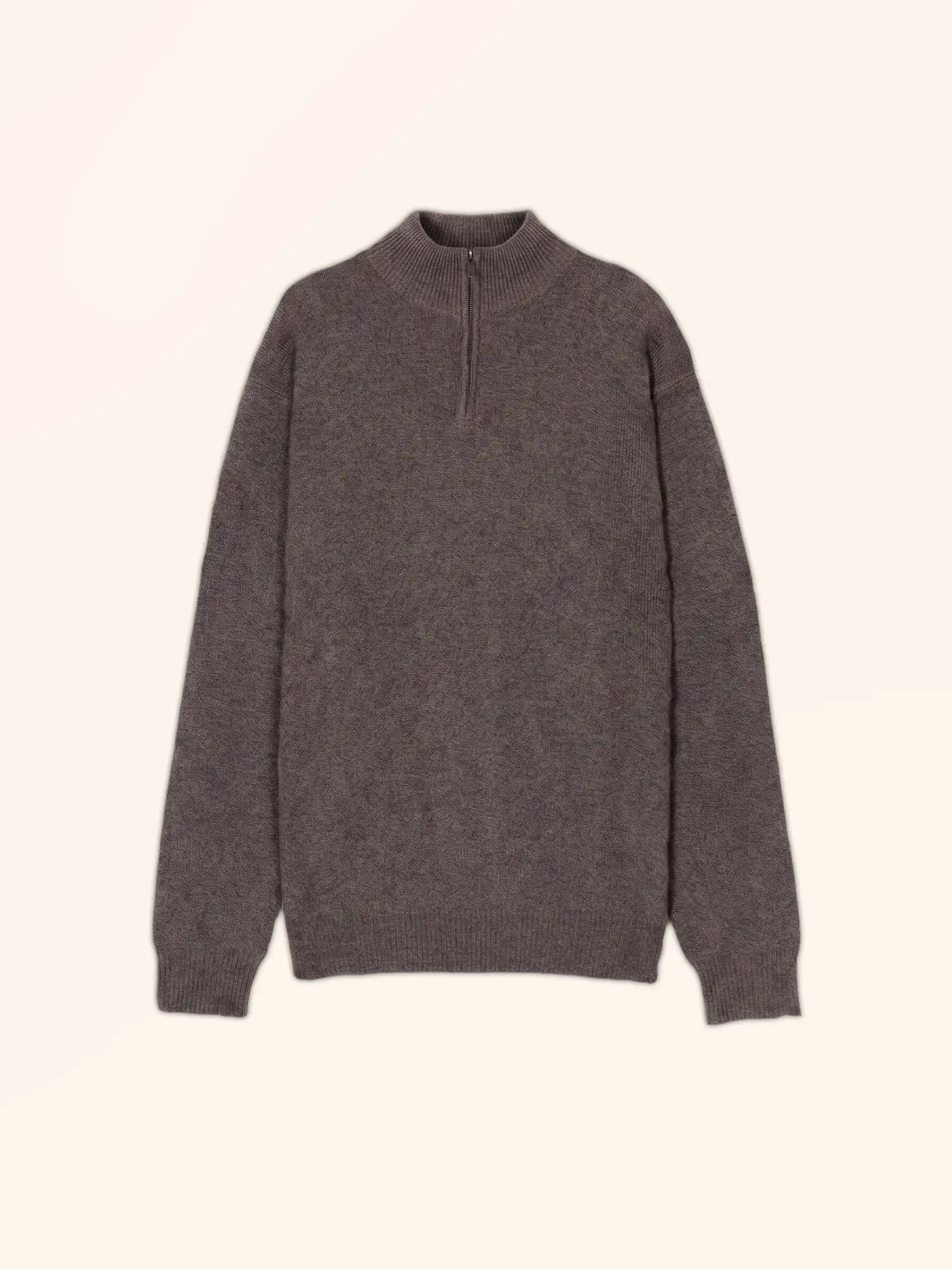 LEONIE Pull Camionneur 4 Fils Taupe Chiné