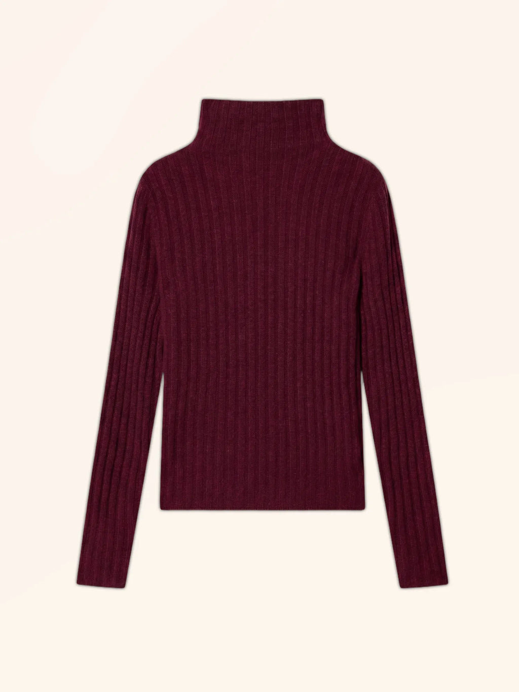 SUNNEVA Pull Col Montant 4 Fils Bordeaux