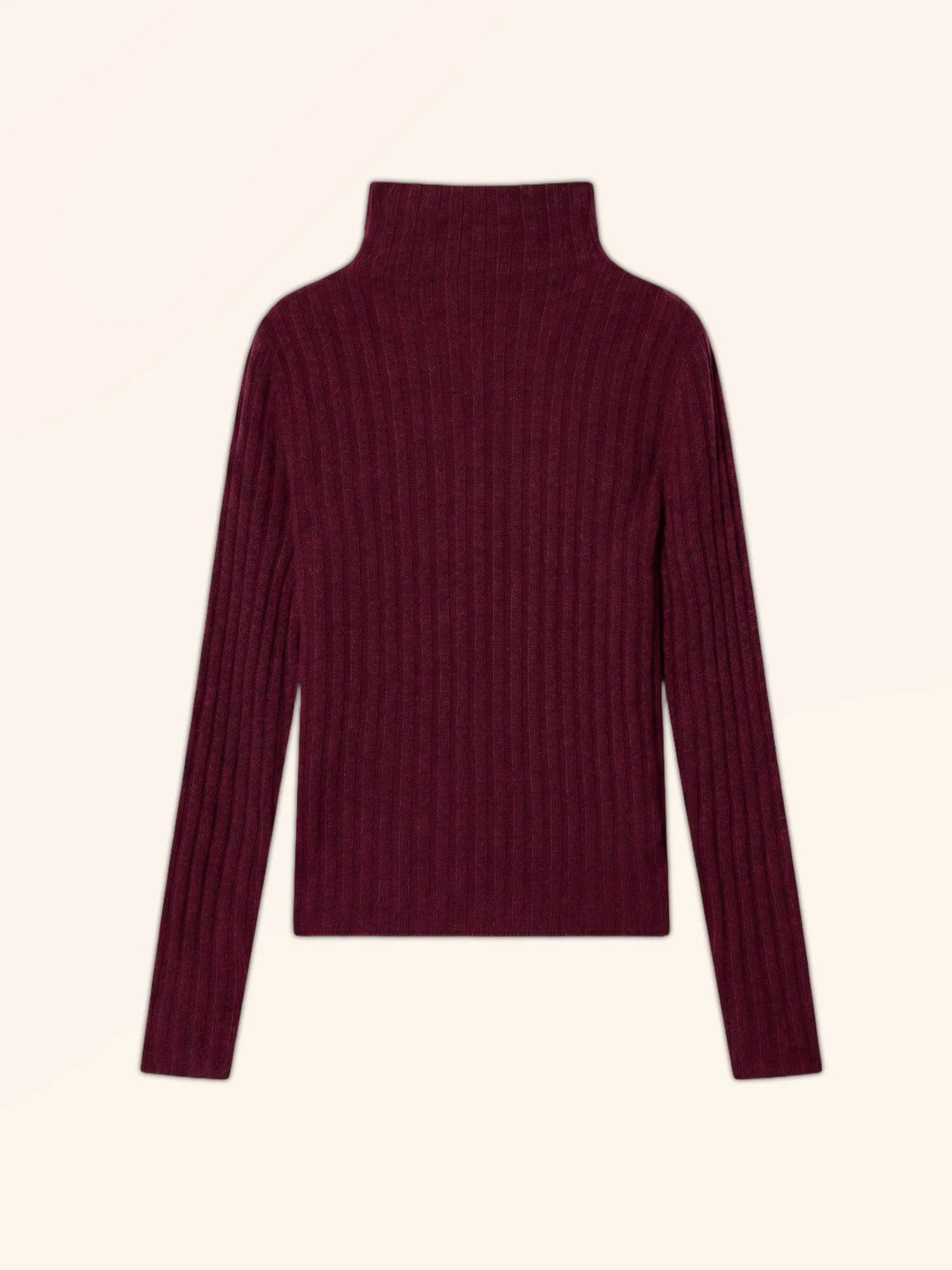SUNNEVA Pull Col Montant 4 Fils Bordeaux