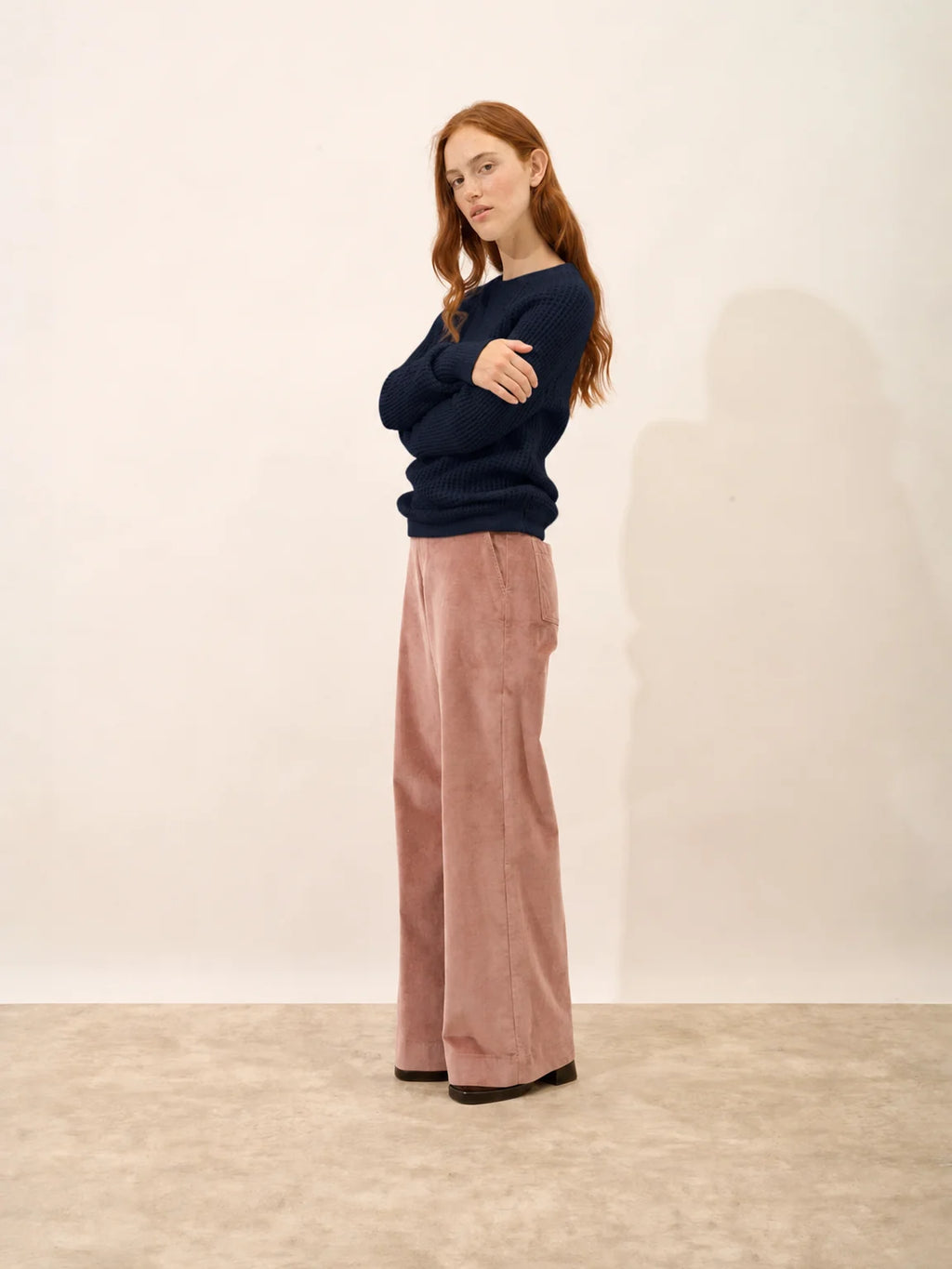 ASTRÉE Pull Col Rond 6 Fils Bleu Marine