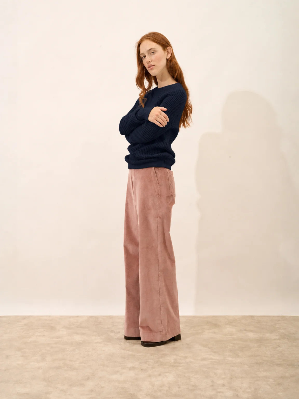 ASTRÉE Pull Col Rond 6 Fils Bleu Marine