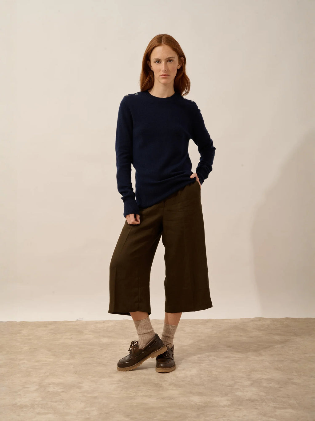 JEANNE Pull Col Rond Marin Bleu Marine