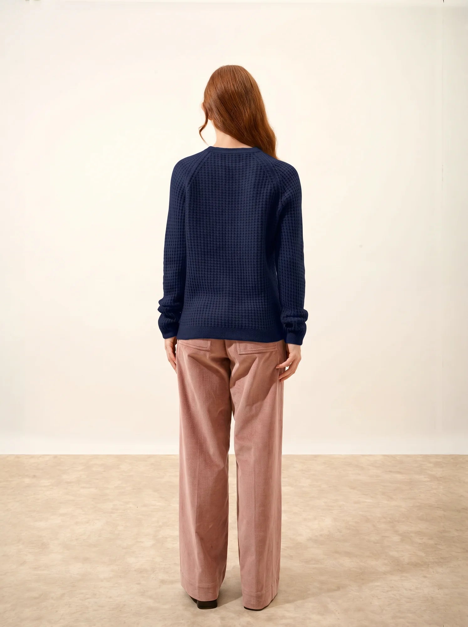 ASTRÉE Pull Col Rond 6 Fils Bleu Marine