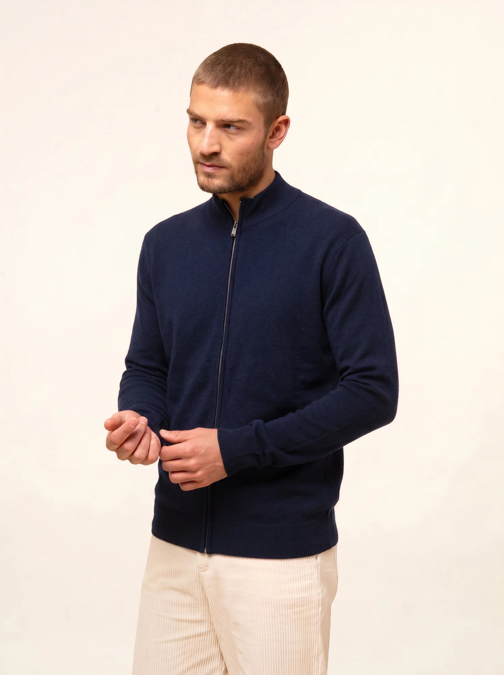 LILOU Gilet Zippé Col Montant Cyprès
