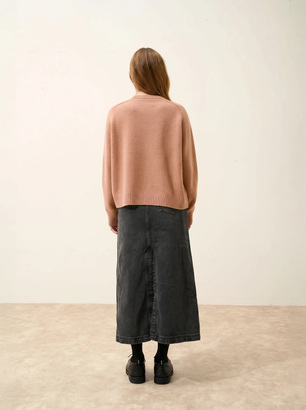 LAVINIA Pull Col Rond 4 Fils Camel Chiné