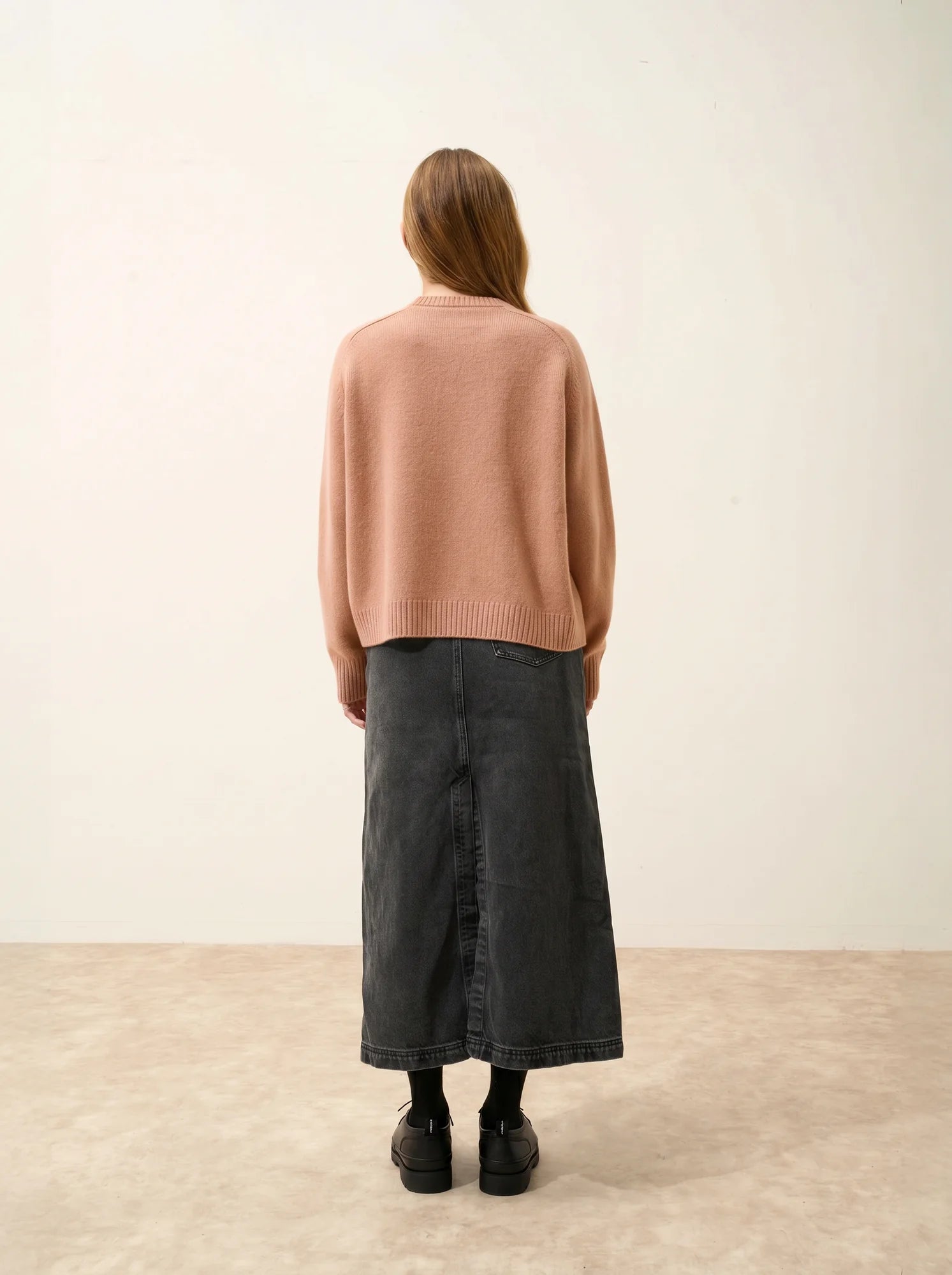 LAVINIA Pull Col Rond 4 Fils Camel Chiné