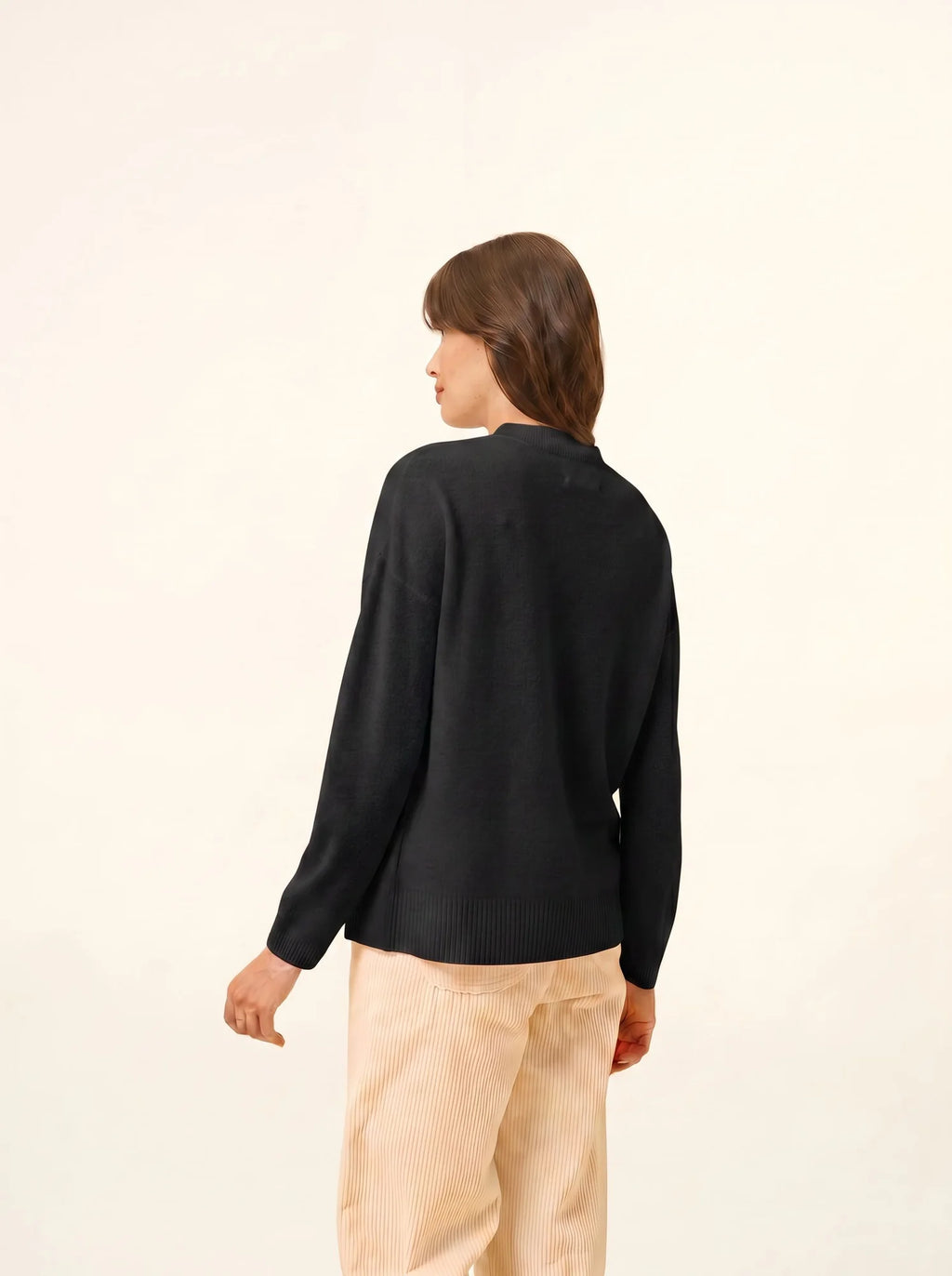 KAYLA Pull Col Rond Noir