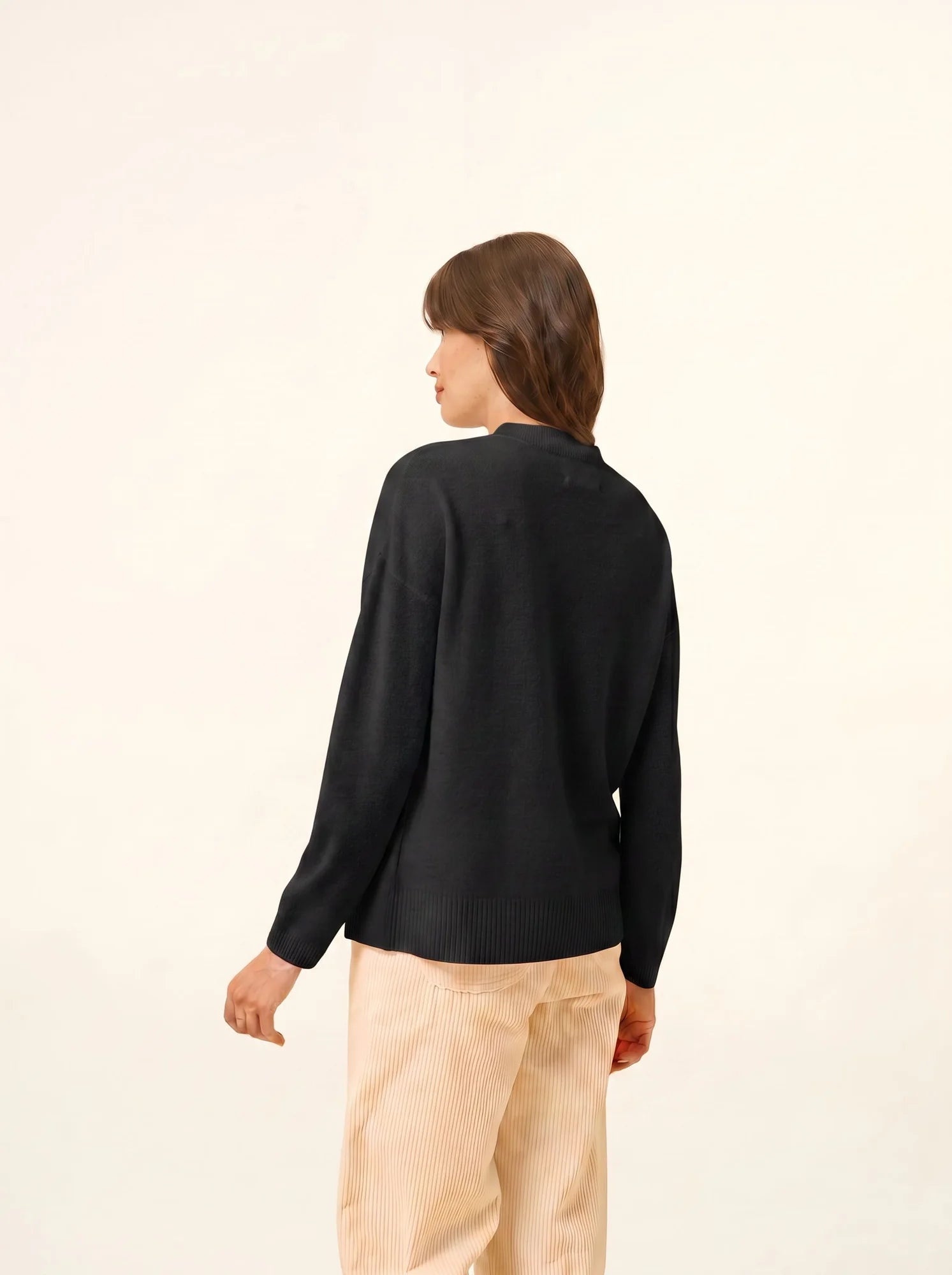 KAYLA Pull Col Rond Noir