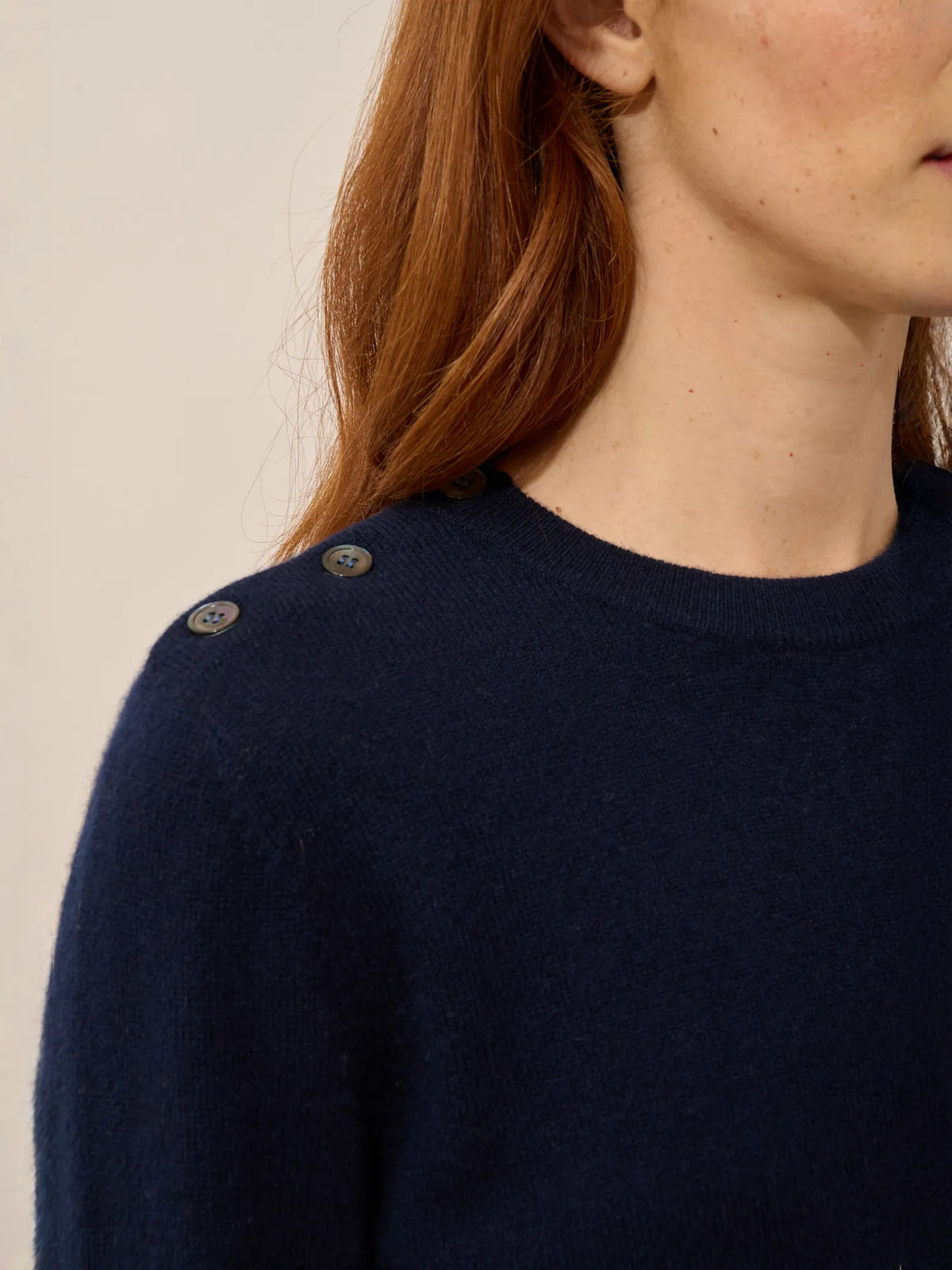 JEANNE Pull Col Rond Marin Bleu Marine