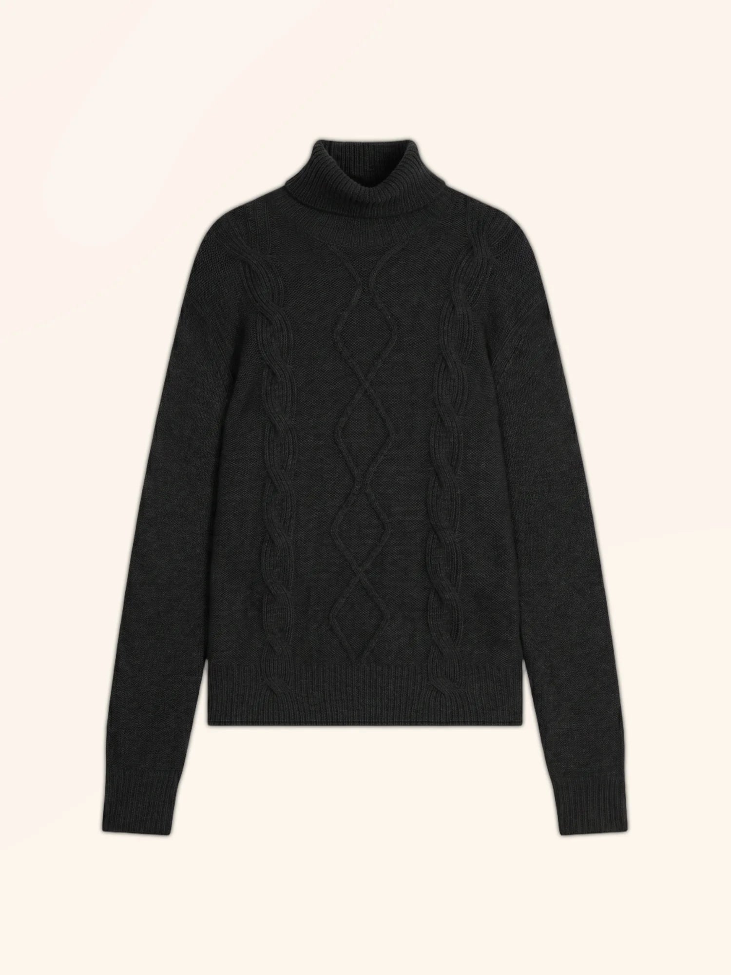 DOLMA Pull Col Roulé 6 Fils Noir