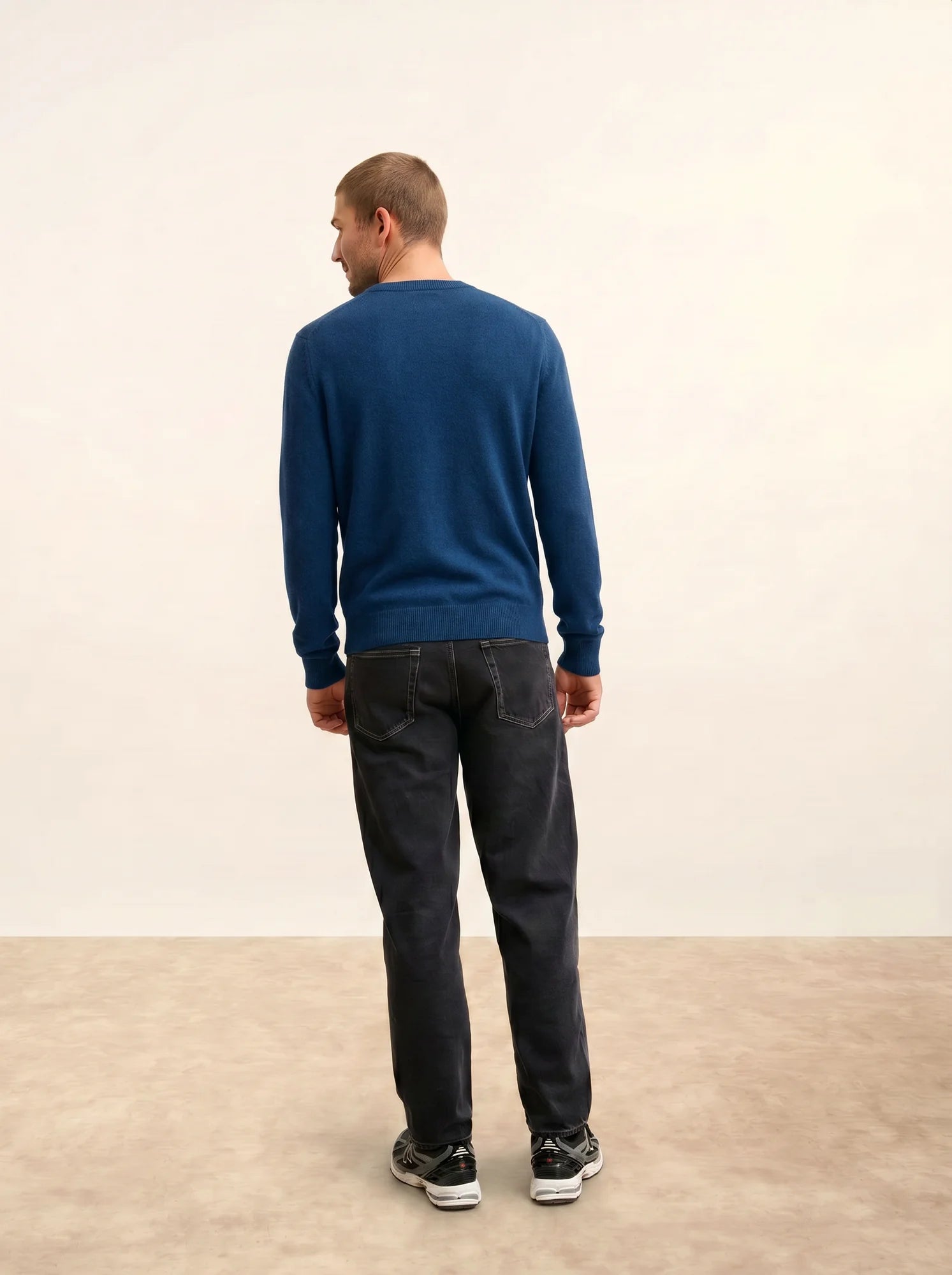 TOM Pull Col V Bleu Chiné