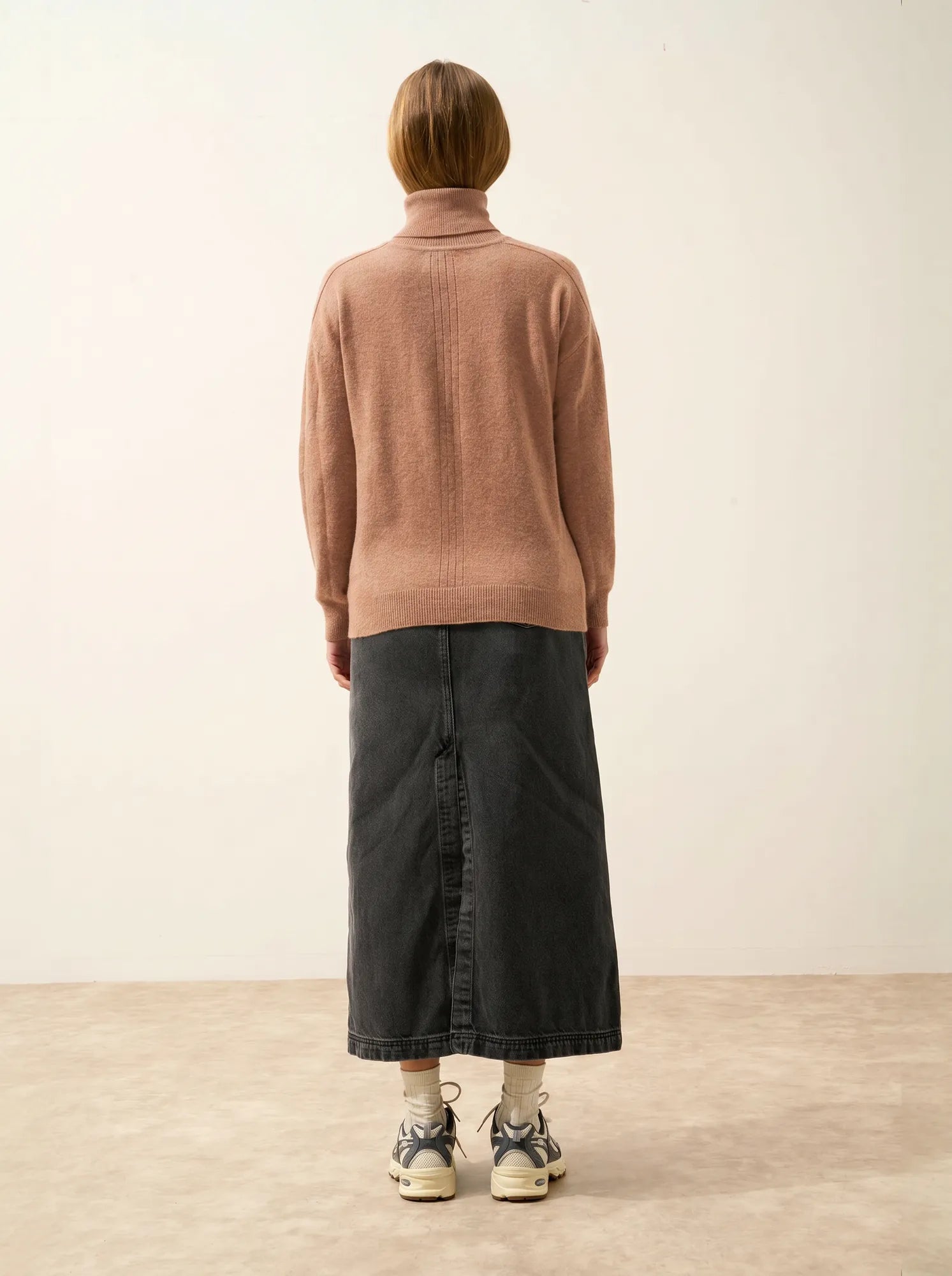 ORIANNE Pull Col Roulé Camel Chiné