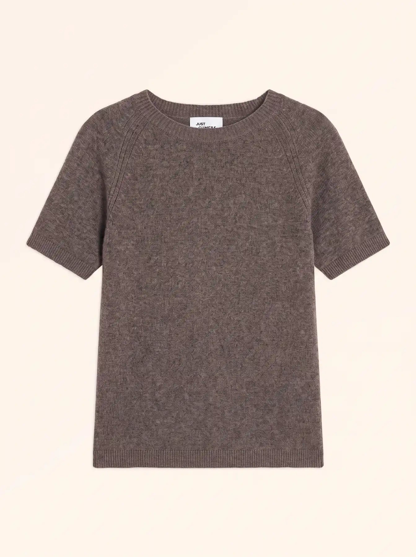 LAÏSA T-Shirt Col Rond Taupe Chiné