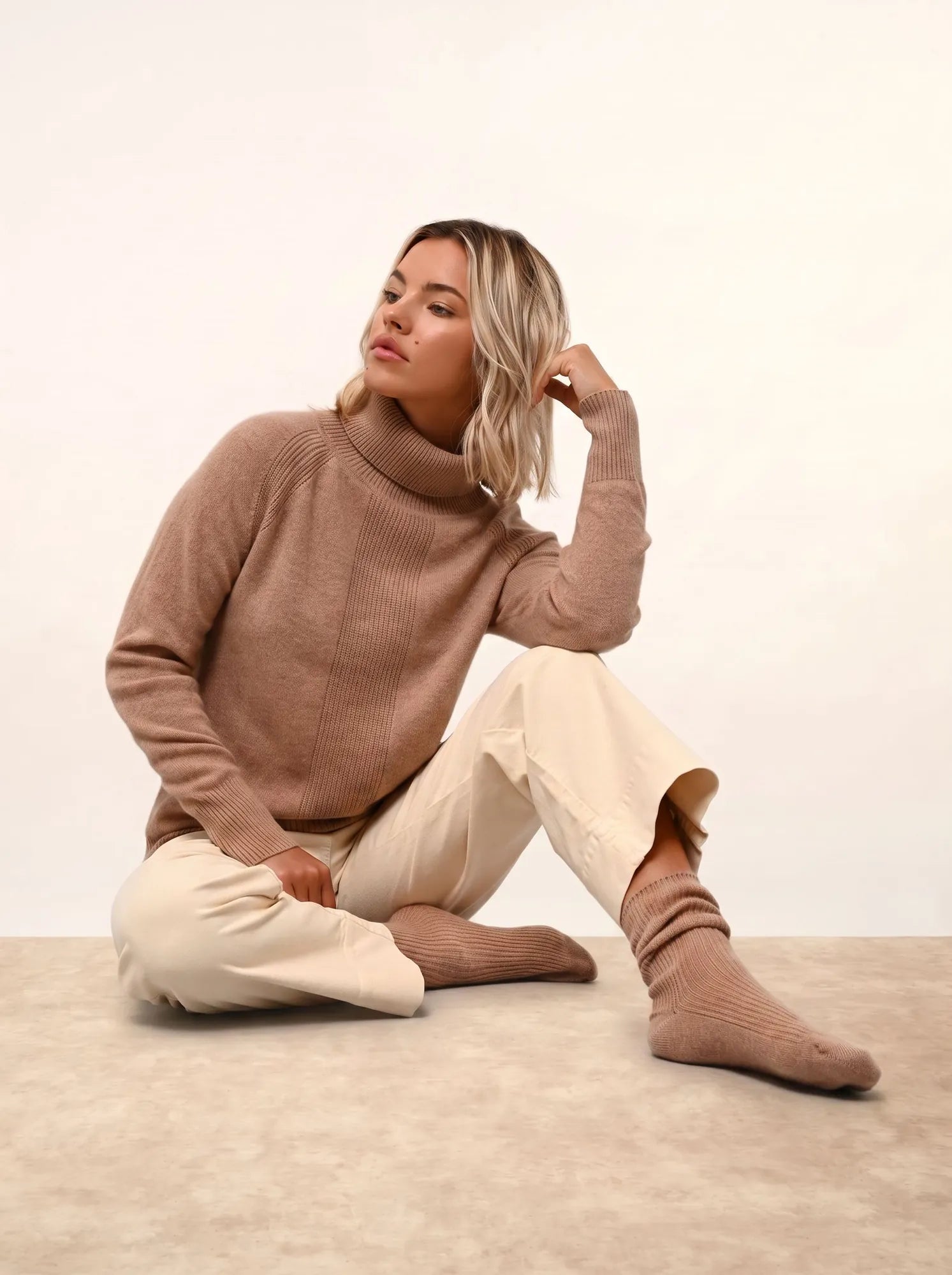 Chaussettes 4 Fils Camel Chiné