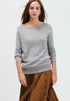 ABIGAIL boat neck jumper with back opening mottled gray 2 ply 100% cashmere