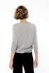 JANICE round neck jumper with heather gray buttonhole 2 ply 100% cashmere