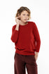 JANICE round neck sweater with red buttonhole 2 ply 100% cashmere