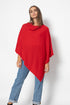 MEREDITH red poncho 2 ply 100% cashmere