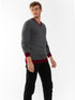 NATHAN gray v-neck sweater 4 ply 100% cashmere