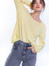 FIONA yellow boat neck sweater 2 ply 100% cashmere